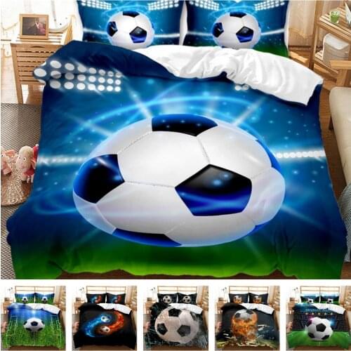 Hot Style Bedding Set 3d Digital Soccer Printing 2/3pcs Duvet Cover Set Single Twin Double Full Queen King Bedroom Decor