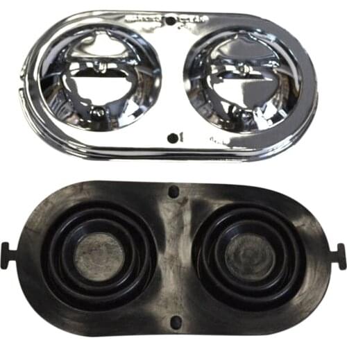 Master Cylinder Cover with 2PCS Bails Rubber Gasket Chrome Finish Replacement for Chevy Corvette 1967-1982