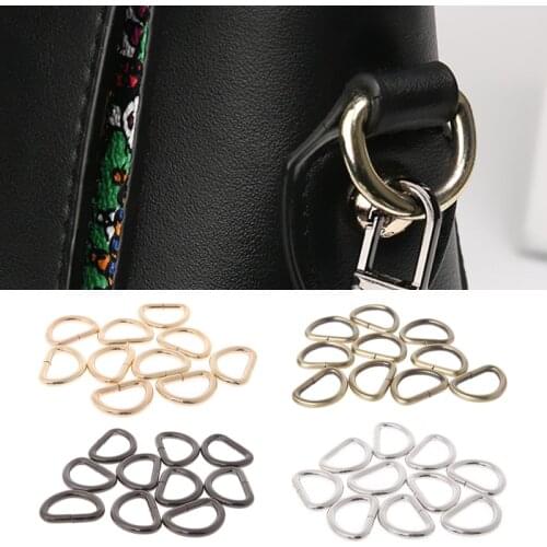 10pcs Metal D Ring Non-Welded Adjustable Buckle For Backpacks Straps Bag Accessories DIY Cat Dog Collar D Buckles Ring