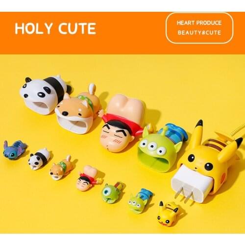 Cartoon Charger Cable Winder Protector Saver Data Line Protective Case Earphone Cord Sleeve Cover IPhone Earphone Cable Cute