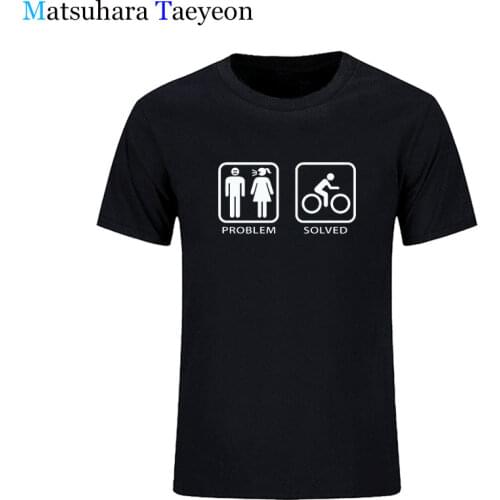Matsuhara Taeyeon men brand Short Sleeve round collar printing Racer Road Style Problem Solved A man of t - shirt