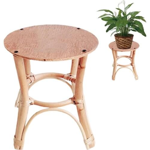 New Natural Rattan Hand Woven Flower Pot Rack Indoor Plant Stand Plant Pot Holder For Gardening Interior Decor Living Room