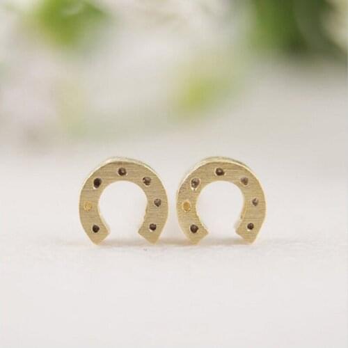 Wholesale 10Pair/Lot Tiny Horseshoe Stud Earrings U Shape Fashion Brincos Jewelry For Women Girls Gift Bijoux