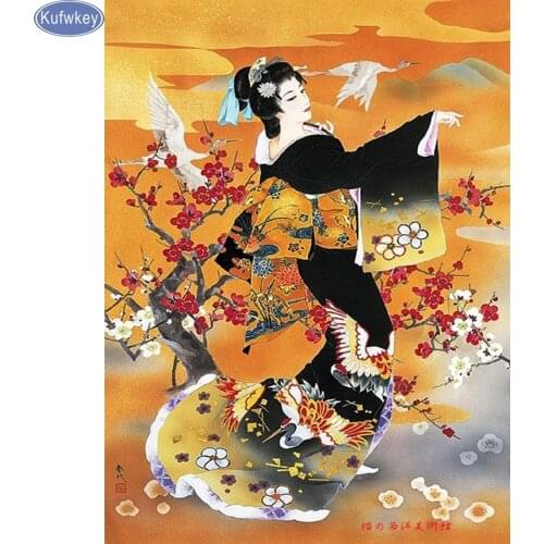 Full Square 5D DIY Diamond Painting Japanese Kabuki beauty Diamond Embroidery icons,Cross Stitch diamond Mosaic rolled packing