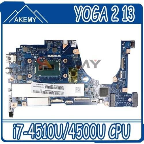 For Lenovo YOGA 2 13 Laptop Motherboard LA-A921P with i7-4510U/4500U 1.70GHz CPU 8GB RAM original mothebroard