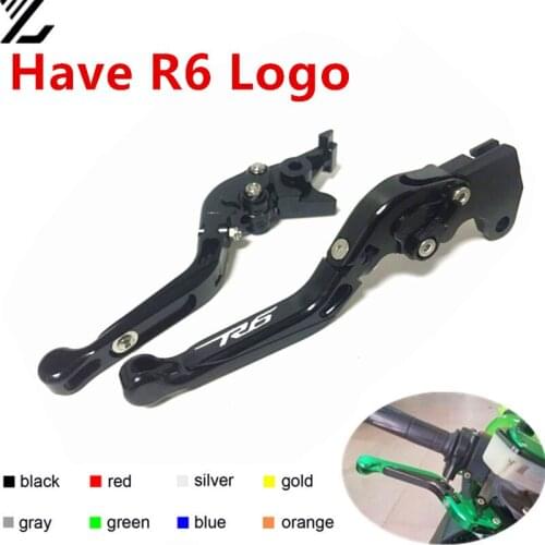 R6 LOGO FOR YAMAHA YZF R6 1999-2004 2005-2016 Motorbike Adjustable Folding Extendable Moto Clutch Brake Levers