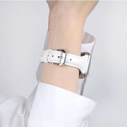 Thin Leather Strap For Apple Watch 6 Band SE 44mm 40mm iWatch Series 5 4 Watchbands Bracelet For Applewatch 3 42mm 38mm Women