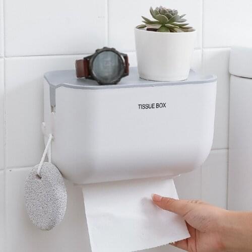 Toilet Tissue Box Waterproof Paper Holder Paper Roll Holder Dispenser Bathroom Shelf Storage Box Wall Mount Accessories