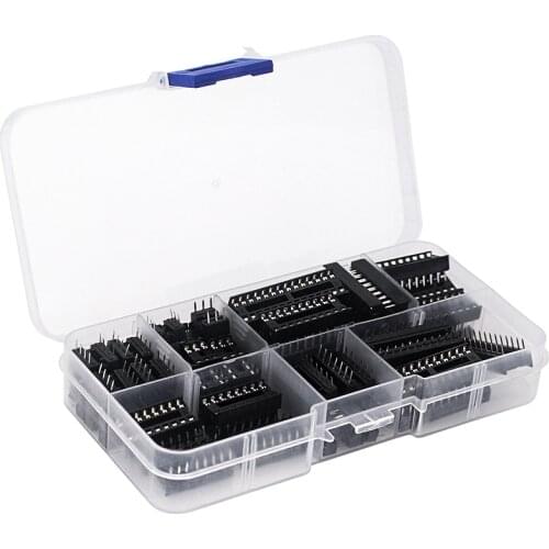 66 Pcs/lot IC Chip Base High Quality Microcontroller Block IC Connector Socket Solder DIP-6 8 14 16 18 20 24 28 Parts Box