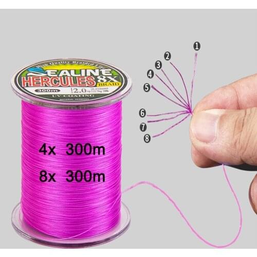 300M 8 Strands Multicolour PE Braided Wire 4 Strands Multifilament Japanese Fishing Line