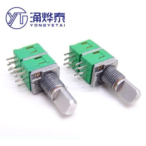 YYT 2PCD Precision potentiometer R097 4-gang single-turn B100K 15mm half shaft potentiometer