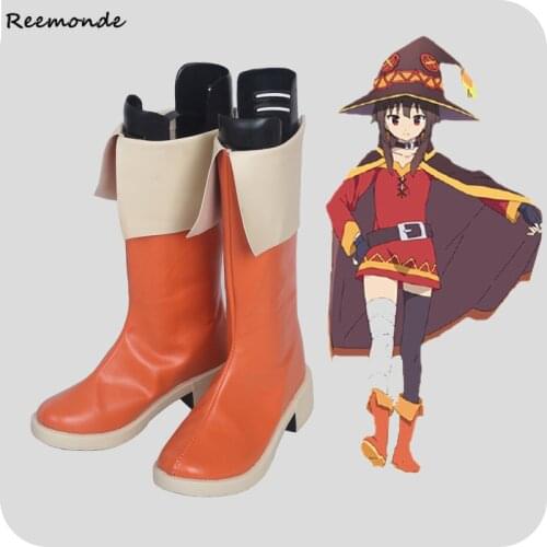 KonoSuba Megumin Cosplay Girls Boots Shoes Ladies Halloween Women Leather Boots Costume Gods Blessing on This Wonderful World