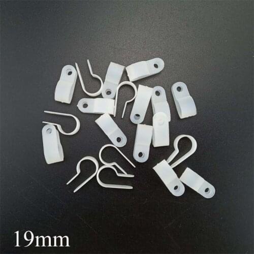 100PCS 19mm R-Type Nylon Cable Clamp 3/4" Clear White R-Type Cable Clamp Cable Clips