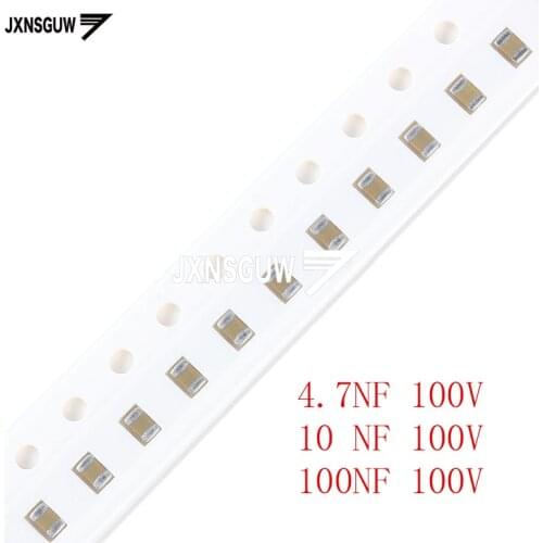100PCS Chip capacitors 0805 10% 100V 4.7NF 10NF 100NF 472PF 103PF 104