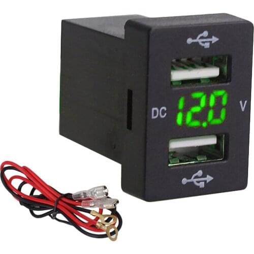 12V Car Charger with Fuse for Toyota 5V 4.2A Car Charging Socket Charger for Phone LED Display Meter Voltmeter