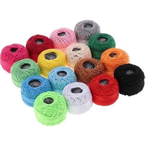 16pcs/Set Assorted Colors Cotton Sewing Threads Hand Knitting All Purpose