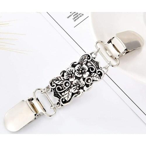 2 PCS Retro Sweater Shirt Clips Cardigan Collar Clips Dresses Shawl Clip For Women Girls Style 1