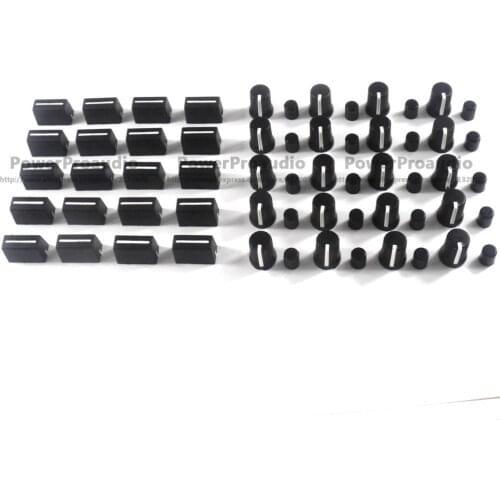 20PCS Rotary Knob+20PCS Fader Cap For Rane Mixer TTM 57 61 62 64 68 (Black )