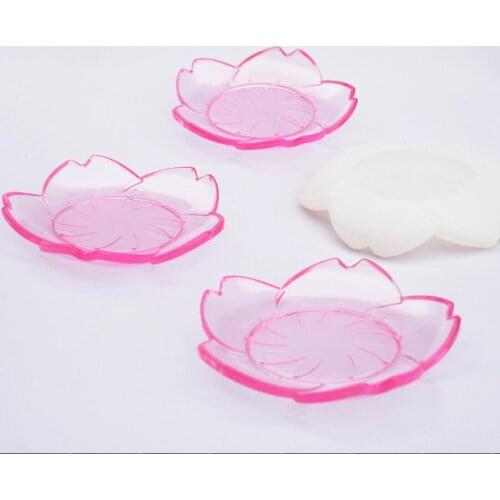 2020 New Transparent Silicone Mould Resin Decorative Craft DIY Sakura storage plate Mold epoxy resin molds for jewelry
