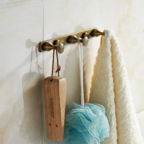 3-6 antique brass Clothes hooks / Kitchen hooks simple row of hooks living room wall hanging door rear hook for cap,coat