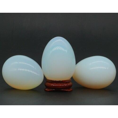 35x49MM Nice Opalite Stone Crystal Reiki Healing Feng Shui Energy Egg Home Decor (1pcs)