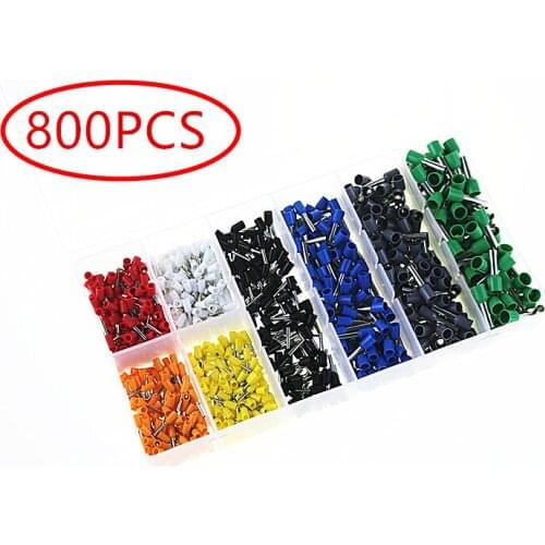 800Pcs-Wire-Copper-Insulated-Crimp-Connector-Cord-Pin-End-Terminal-Seal-Kit 800Pcs-Wire-Copper-Insulated-Crimp-Connector-Cord