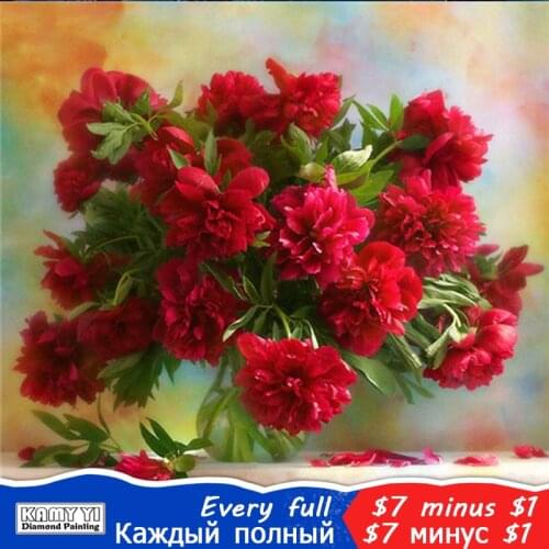 Diamond embroidery diamond painting flower peony rose photo mural 5D DIY cross stitch rhinestone mosaic decoration111