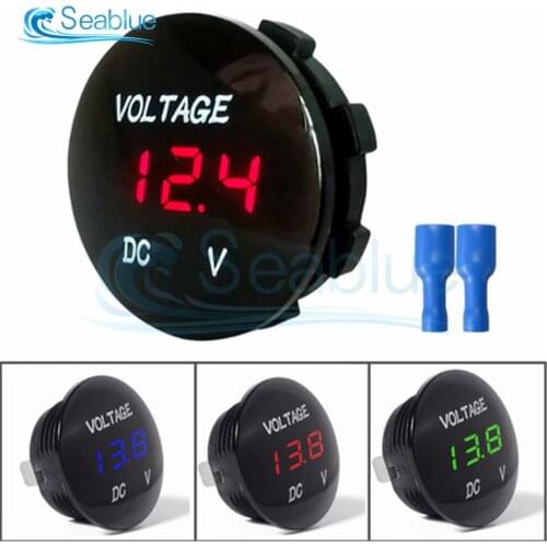 DC 5V 12V 24V 48V Car Motorcycle Voltmeter Waterproof LED Digital Voltage Mete Tester For Car Auto Motorcycle Boat ATV UTV Truck