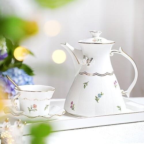 European afternoon tea set British teapot afternoon tea cup small luxury coffee cup dish Teapot Set