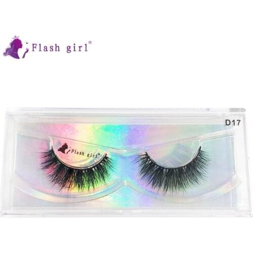 Flash Girl New 3D Mink Lashes D17 High Volume Reusable False Eyelashes Popular Natural Fake Eyelash Extension Makeup