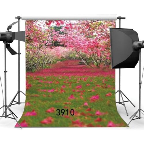 Photography Backdrops Nature Cherry Blossom Floral Green Grass Field Newborn Baby Toddlers Party Event Portraits Background