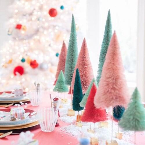 Fake Pine Tree Mini Artificial Christmas Tree Mini Sisal Tree Miniature Tree Christmas Party Photo Prop For Christmas Ornament