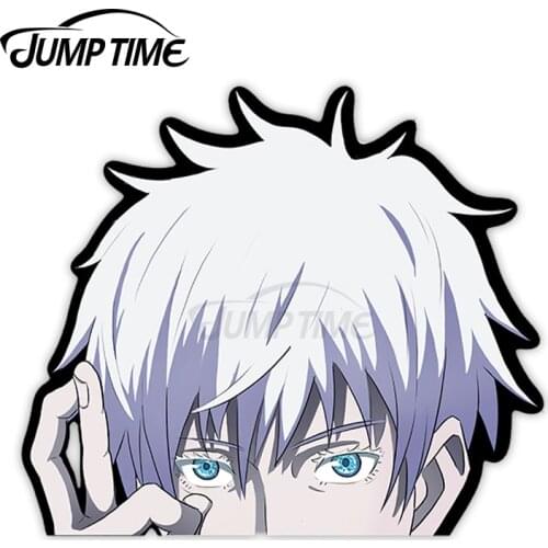 JumpTime 13 x 11.5cm Satoru Gojo Peeker Sticker Jujutsu No Kaisen Car Sticker Waterproof Refrigerator Decal Motorcycle Graphics