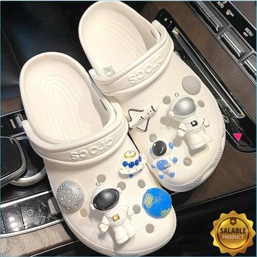 Cool Space Astronaut Shoe Croc Charms Designer DIY Decaration Accessories Clog Buckle Jibz for Croxes Hello Kids Boys Girls Gift