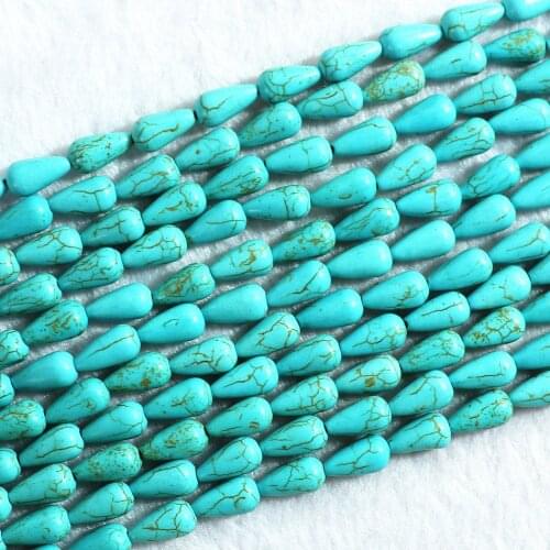 New green calaite turquoises stone hot sale 6*12mm special water drop loose beads diy high quality Jewelry B271
