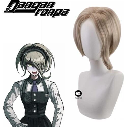 Danganronpa Dangan Ronpa V3 Tojo Kirumi Gray Mixed Color Cosplay Wigs Halloween Costume Wigs + Free Wig cap