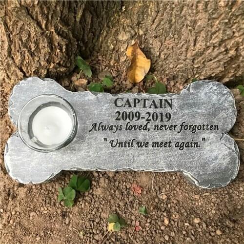 Personalized Bone Shaped Dog Memorial Stones Pet Gifts Outdoors or Indoors for Garden Backyard Grave MarkersJSYS