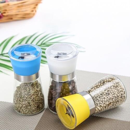 Manual Pepper Grinder Coffee Bean Sesame Grinder Adjustable Grinding Glass Bottle Durable Kitchen Tool