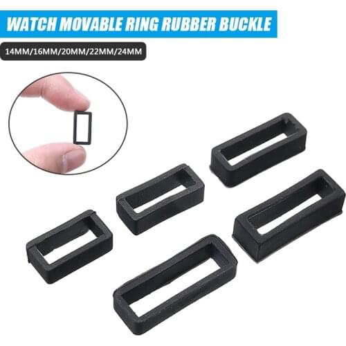 14-26 mm 10pcs Rubber Watch Strap Keeper Black Holder Retaining Ring Loop Keeper Watch Strap Band Repair Replacement Parts