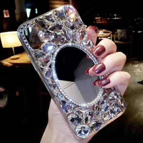 Sunjolly Diamond Mirror Case for Samsung Galaxy S20 Plus S20 Ultra S10 S9 S8 Note 10 Plus A71 A51 Rhinestone Phone Cover coque