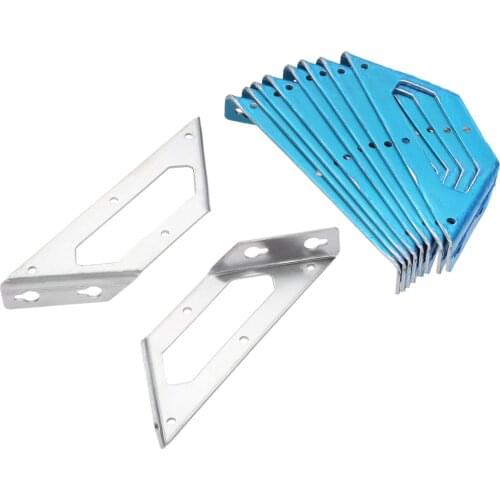 10Pcs Stainless Steel Corner Braces Trapeziform Right Angle Brackets Multi-Angle Joint Fasteners Shelf Support for Desk Edge Box