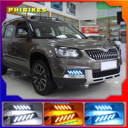2Pcs For Skoda Yeti 2014-2017 LED Daytime Running Turning Signal Light DRL Fog Lamp Brake light Lamp
