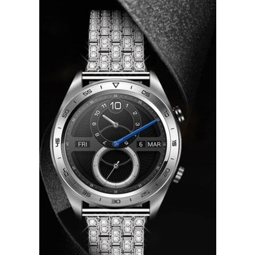 22mm Watch Band to Honor GT Watch / Dream Luxury Diamond Jewelry Loop Stainless Steel Strap Replacement with Adjustable Buckle