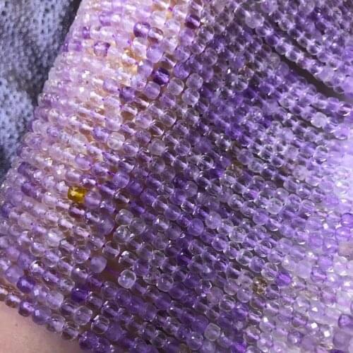 Ametrine square faceted 4-4.5mm for DIY jewelry making loose beads FPPJ wholesale beads nature gemstone
