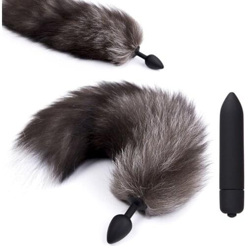 Fox Tail Anal Plug Silicone G Spot Vibrator Bead Butt Stimulator Auns Massager Expander Erotic Sex Toys For Couples