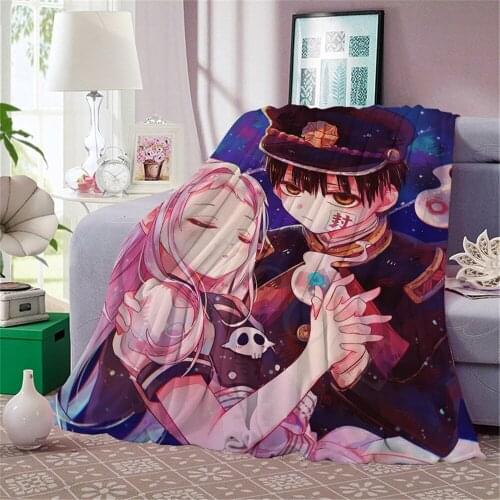 Anime Flannel Blankets Toilet-Bound Hanako-kun 3D Blanket for Beds Printed Soft Flannel Sofa Home Decor Travel Student Blanket