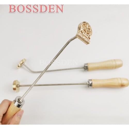 BOSSDEN DIY Cake Stamp Fire Burning Brass Logo Carving Tools Hot Branding Personalized Mold Heating Emboss Diecut