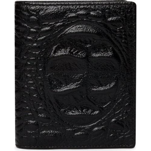 Bifold wallet Male wallet men driver license wallet card holder short wallet crocodile pattern mens business leather purse