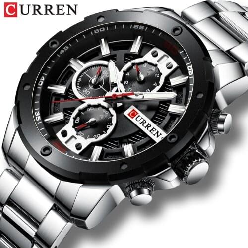 CURREN Men Watch Luxury Brand Fashion Quartz Chronograph Male Clock Waterproof Stainless Steel Sport Watch Men Relogio Masculino