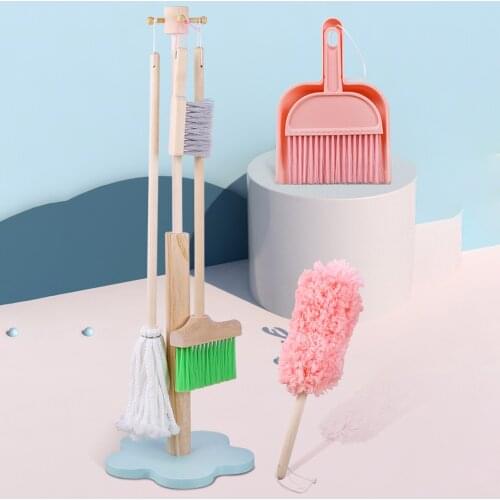 Safe Wooden Children Cleaning Tools Set for Kids Girls Boys Housekeeping